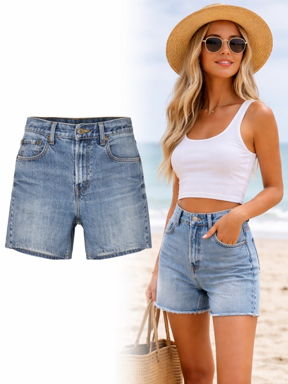 Levi’s 505 Denim Shorts | Light Wash | 100% Cotton | Straight Fit | W33